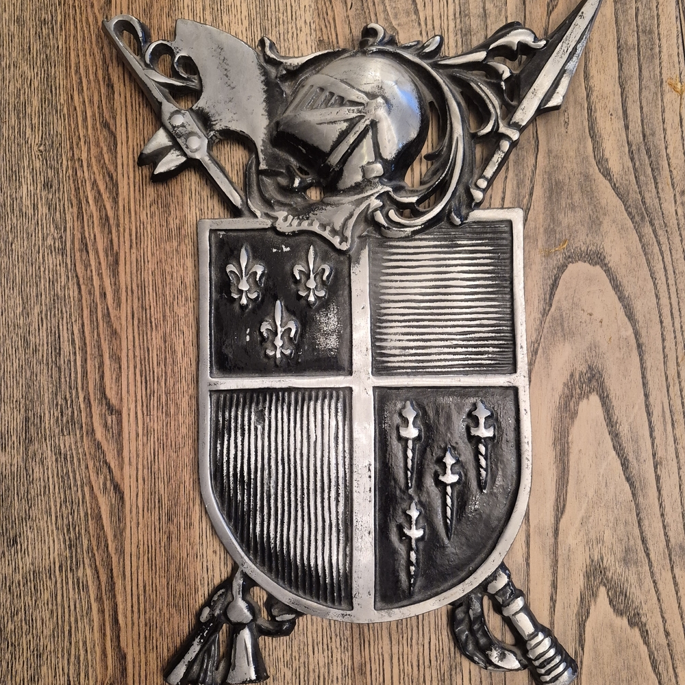 Cast Iron Medieval Wall Crest Decor